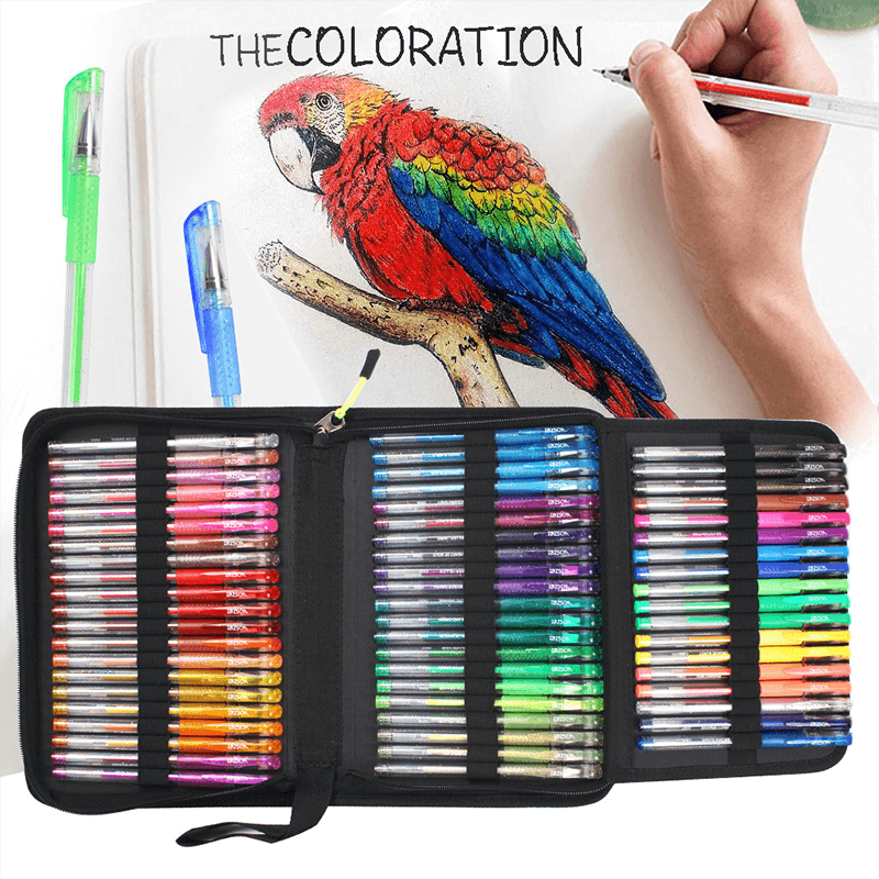 COLORATION 60 Gel Pens, 60 Ink Refills, 1 Travel Case